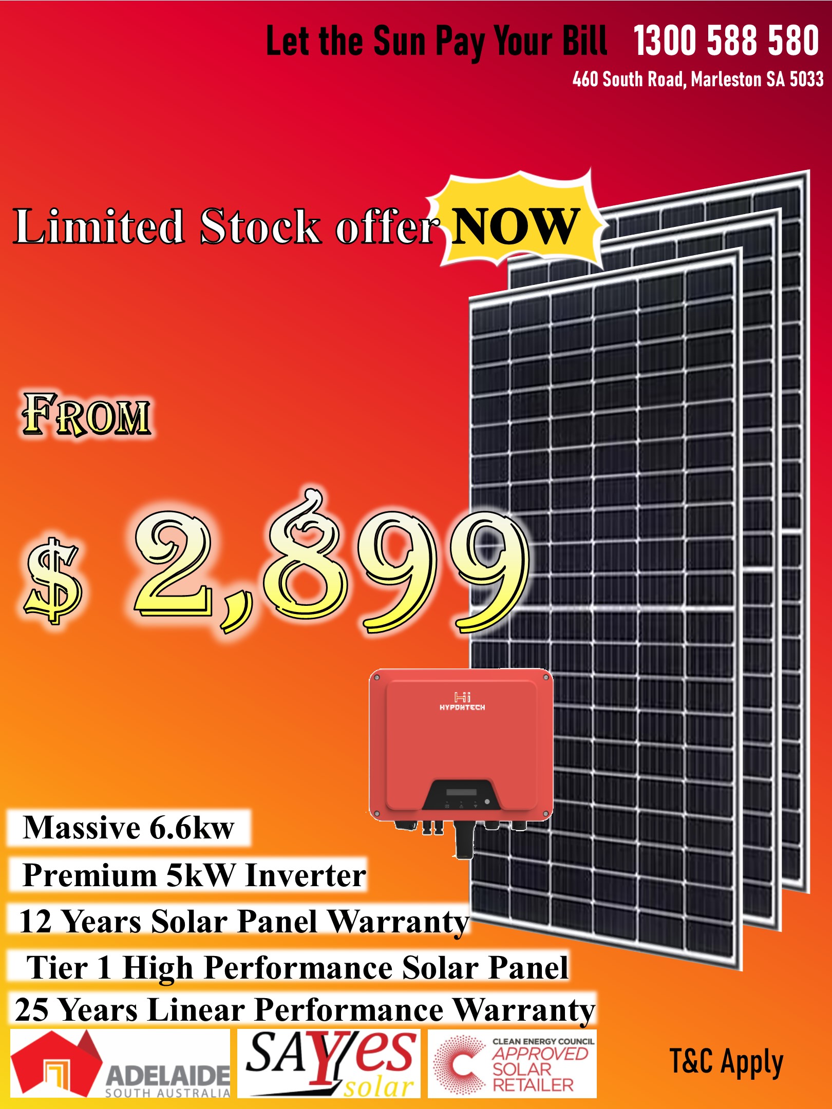 6.6kw, solar package, cheap special